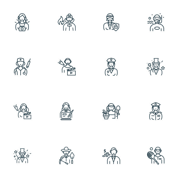 人物图标系列风格设置与狗仔队图片下载