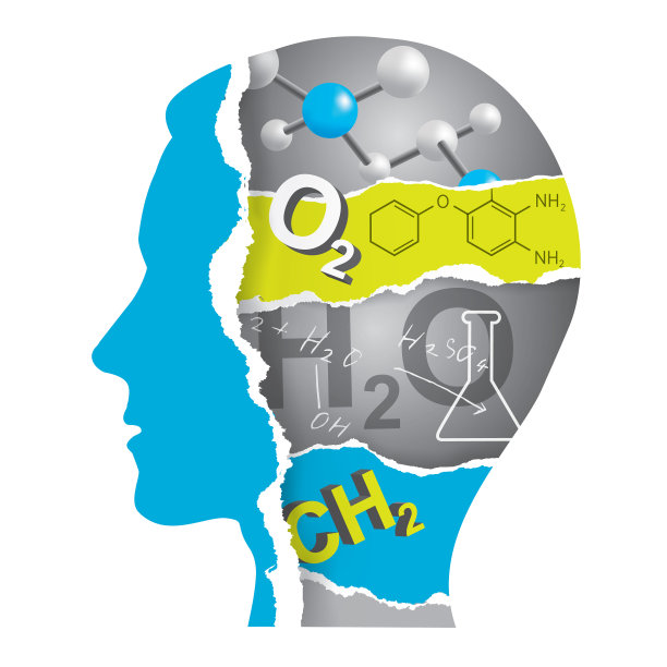 学生化学纸拼贴剪影图片下载