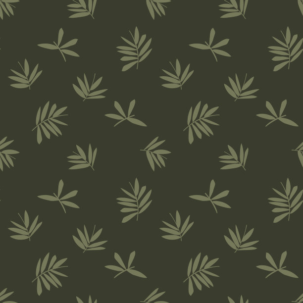 绿色热带植物叶无缝图案图片下载