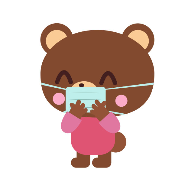 微笑熊插图戴面具图片下载