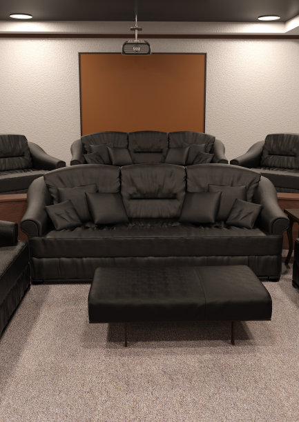 3D插图家庭影院内部图片下载