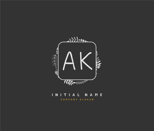 一个k ak美初始标识手写标识的图片下载