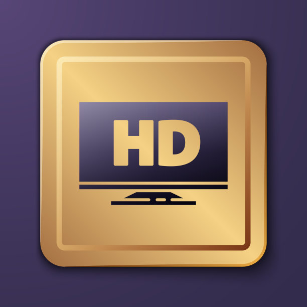 紫色智能显示屏与高清视频技术图标图片下载