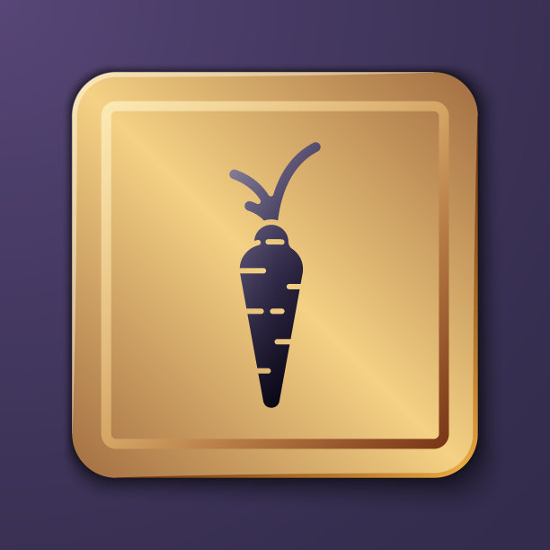 紫色胡萝卜图标孤立在紫色背景图片下载