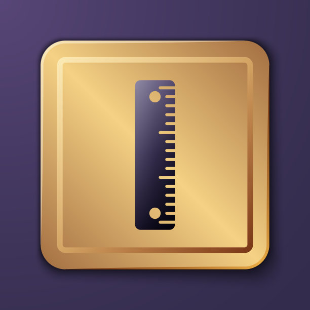 紫色标尺图标孤立在紫色背景上图片下载