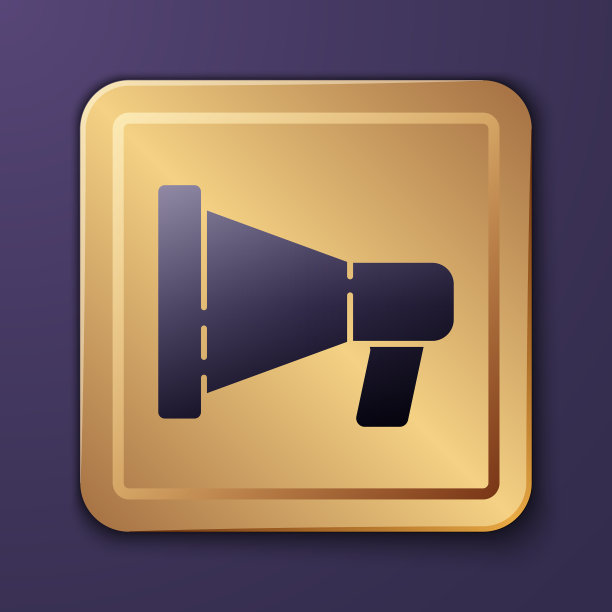 紫色扩音器图标隔离在紫色上图片下载