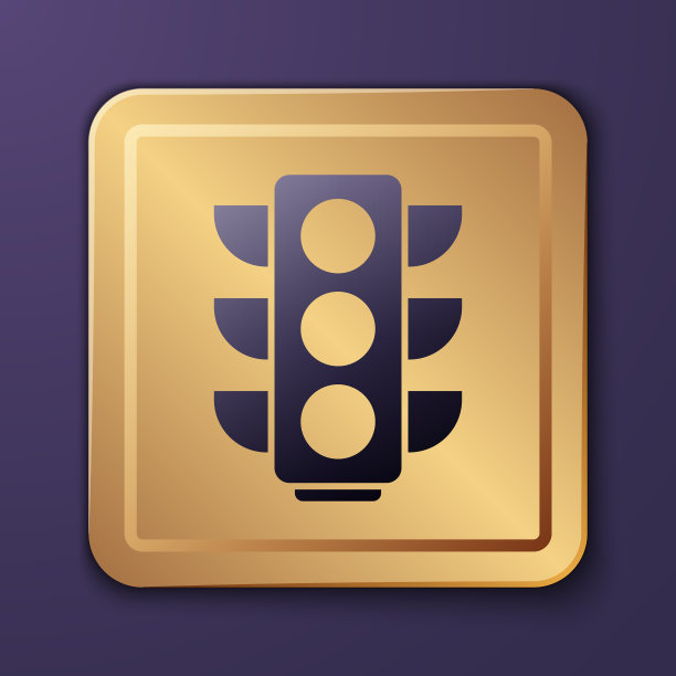 紫色红绿灯图标孤立在紫色上图片下载