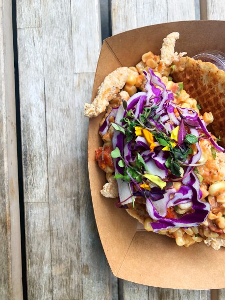 鸡腿和华夫卷饼图片下载