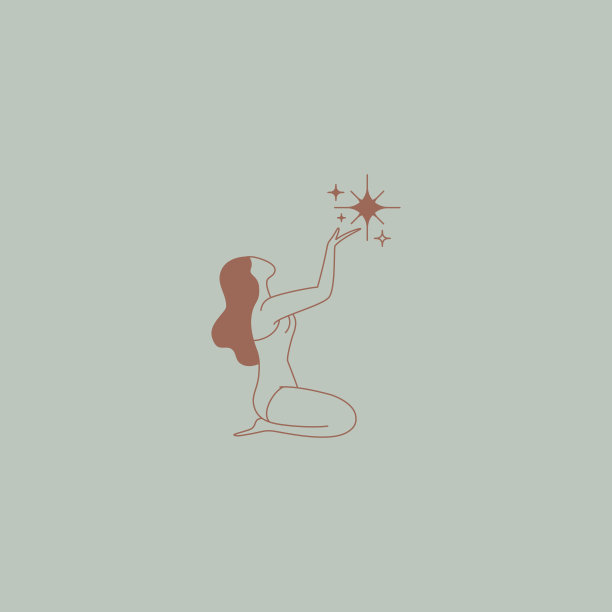 美丽的女性形象。矢量标志设计模板和插图在简单的最小线性风格图片下载