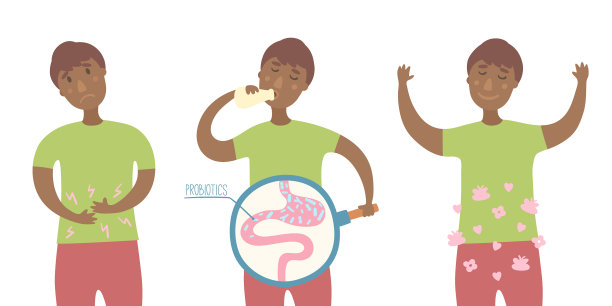 男孩喝含有益生菌的酸奶图片下载