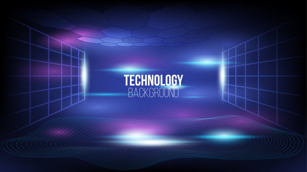 高科技传播概念、技术、数字商业、创新、科幻场景矢量插画与复制空间。图片下载