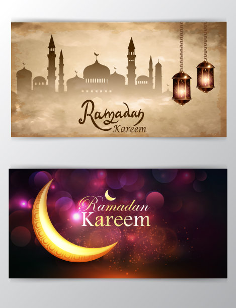 斋月kareem问候在模糊的背景设置图片下载