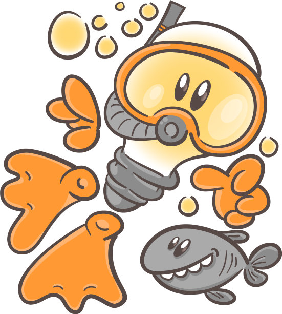 情感人物卡通灯泡科学家图片下载