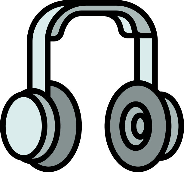 说唱歌手耳机图标轮廓风格图片下载