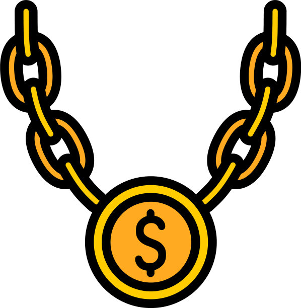 美元硬币项链图标轮廓风格图片下载