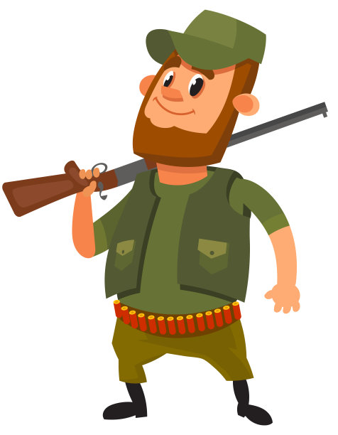 亨特肩上扛着步枪。图片下载