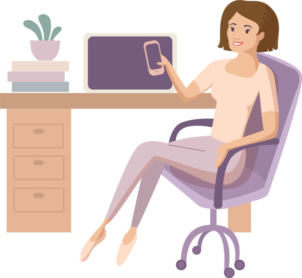 妇女在家靠近电脑工作图片下载