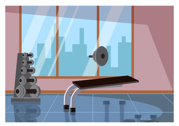 在体育健身俱乐部做胸部锻炼的卧推图片下载