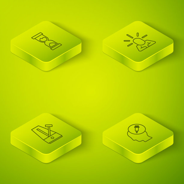 2.5D抑郁症、节拍器、药物成瘾和旧沙漏图标矢量图图片下载