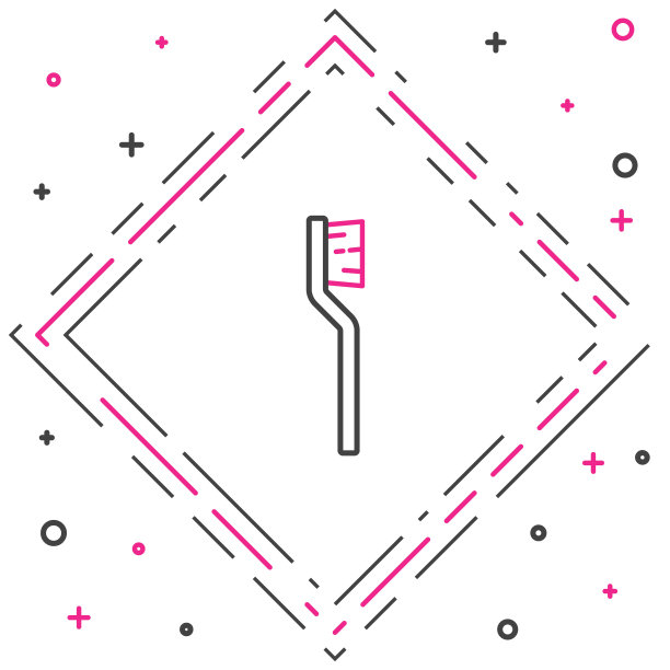 线牙刷图标隔离在白色背景。色彩斑斓的轮廓的概念。向量图片下载