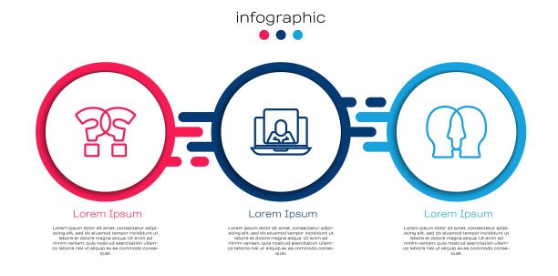 设问号，心理学家在线和双相障碍。业务信息模板。向量图片下载
