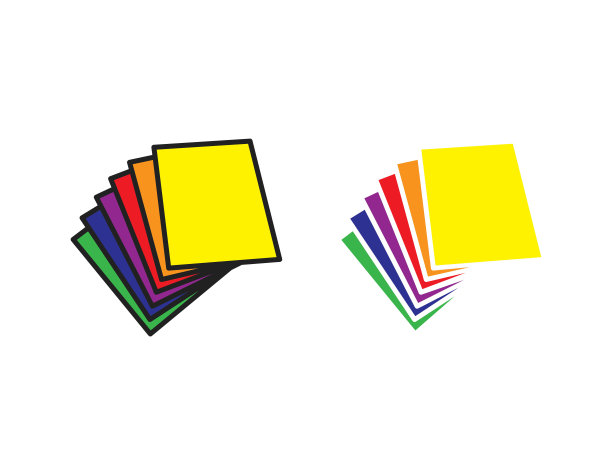 彩色纸图标，矢量图片下载