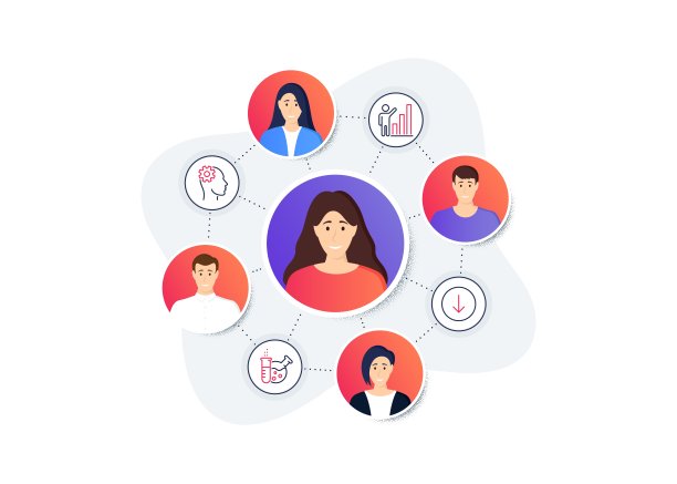 科技图标集：图表、向下滚动、工程等。化学实验室线性图标。矢量素材图片下载