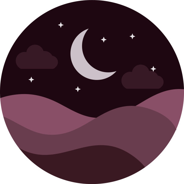 山水自然山，半月，星星，夜平图片下载