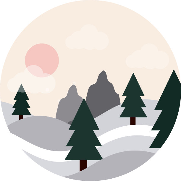 景观自然，山，松树，森林，太阳平图片下载