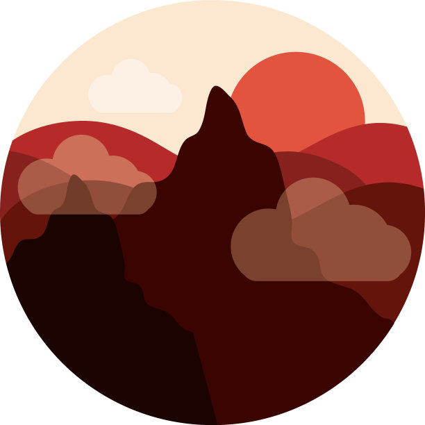 风景自然，山峰，云彩，太阳，平坦图片下载