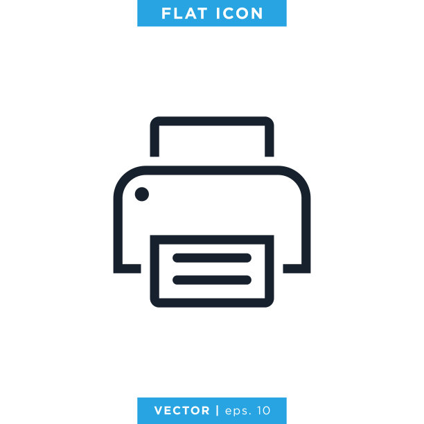 打印机图标矢量插图设计模板。图片下载