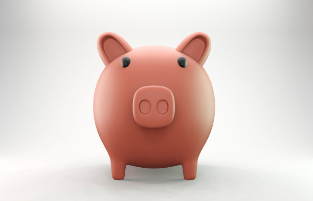 灰色背景上的3D存钱罐图片下载