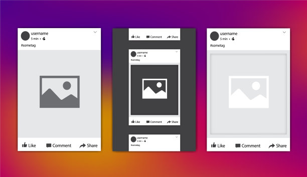 社交媒体博客网络相框图片下载