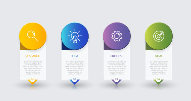 信息图形设计与图标和4个选项或图片下载