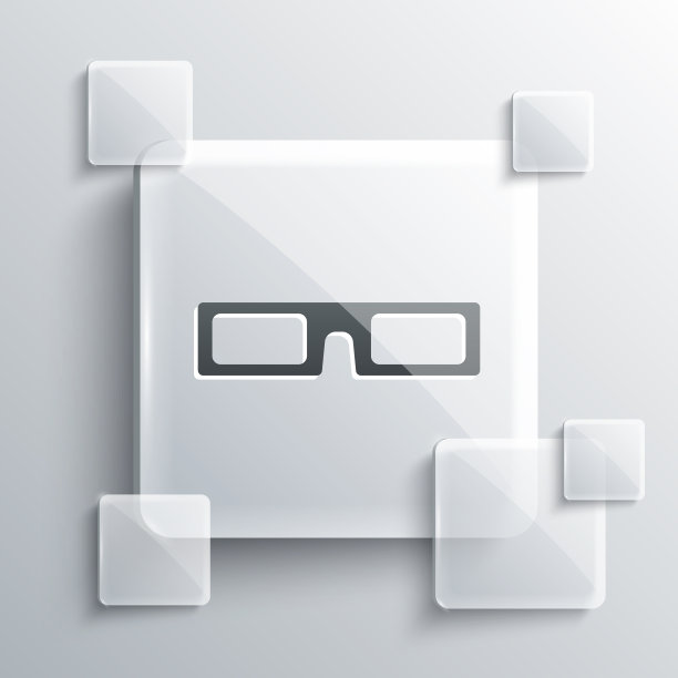 灰色电影眼镜图标孤立在灰色图片下载