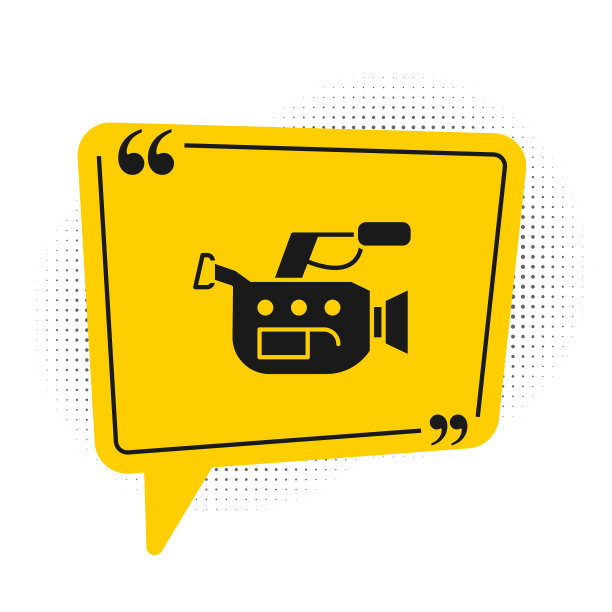 黑色电影摄影机图标孤立在白色上图片下载