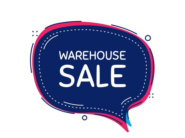 仓库出售。特价标志。向量图片下载