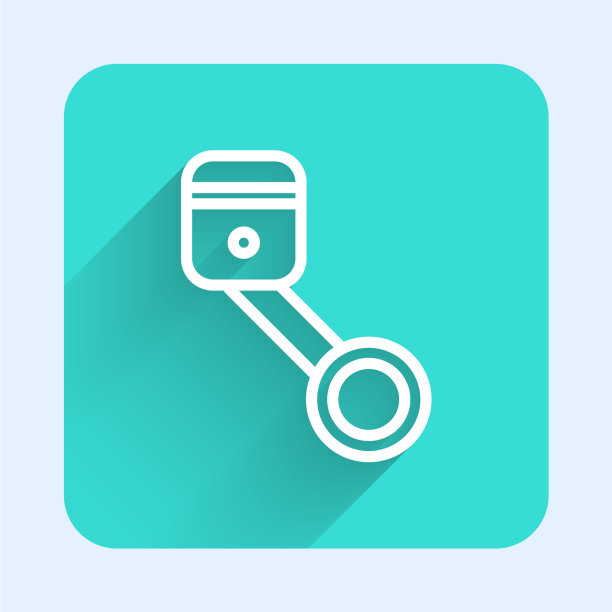 白线发动机活塞图标与长隔离图片下载