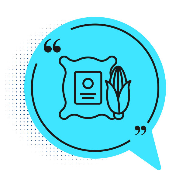 黑线玉米袋图标孤立在白色上图片下载