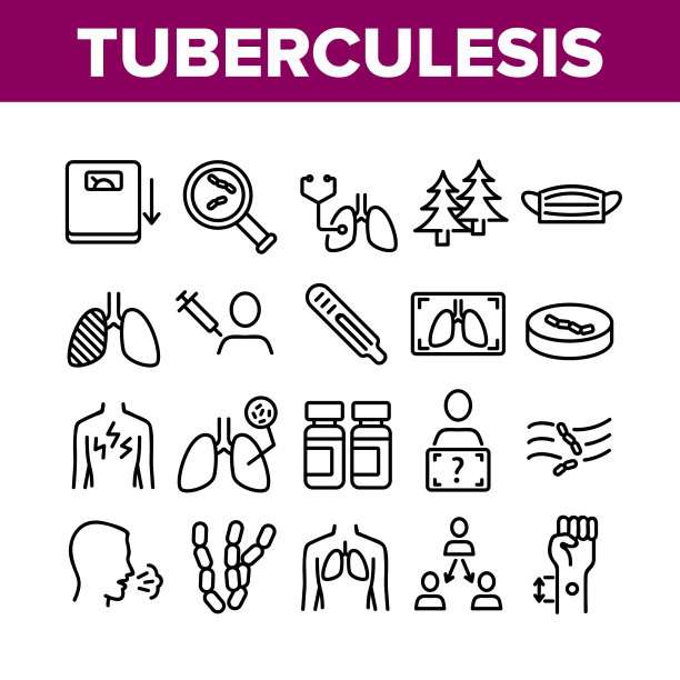 结核病收集图标集图片下载