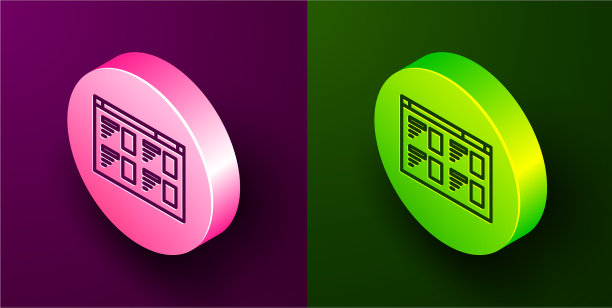 等距线在线播放视频图标孤立上图片下载