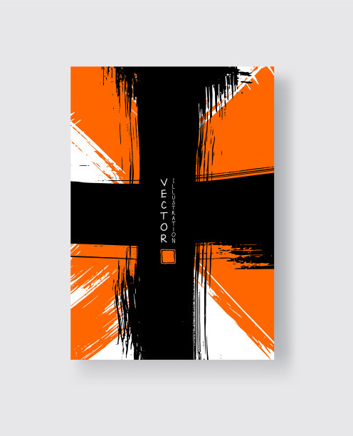 抽象的墨刷条幅与垃圾效果图片下载