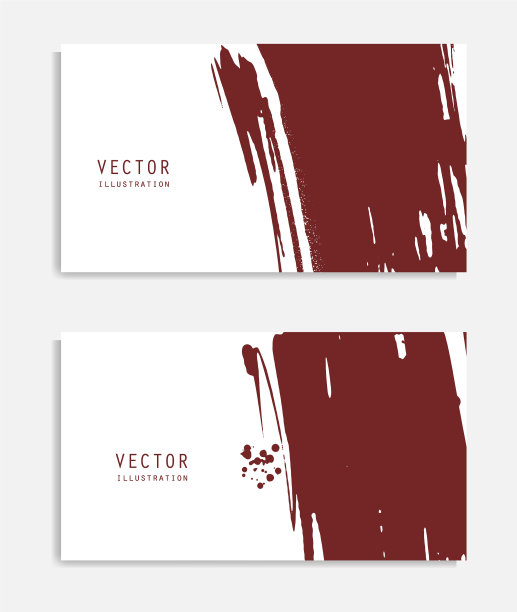 抽象的墨水刷条幅设置与垃圾的效果图片下载