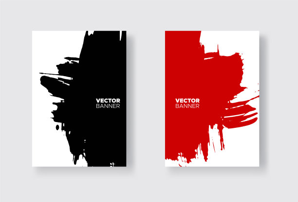 黑色和红色的抽象设计集墨水油漆图片下载