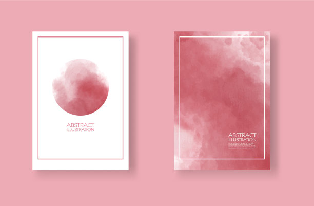 卡片与水彩元素设置手绘图片下载