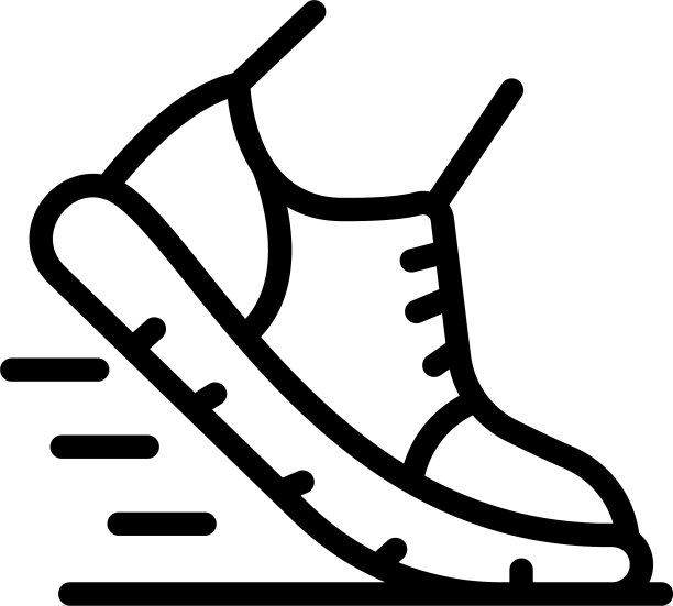 脚在运动鞋图标轮廓风格图片下载