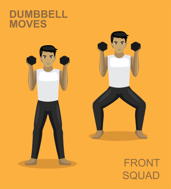 倾斜前班哑铃移动漫画健身房设置插图图片下载