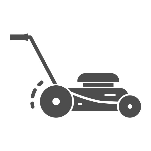 割草机固体图标，花园和园艺概念，割草机标志在白色背景，割草机图标在字形风格的移动概念和网页设计。矢量图形。图片下载