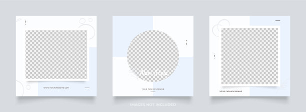 社交媒体模板时尚横幅数字营销和促销。时尚的横幅广告。宣传模拟照片矢量框架插图图片下载