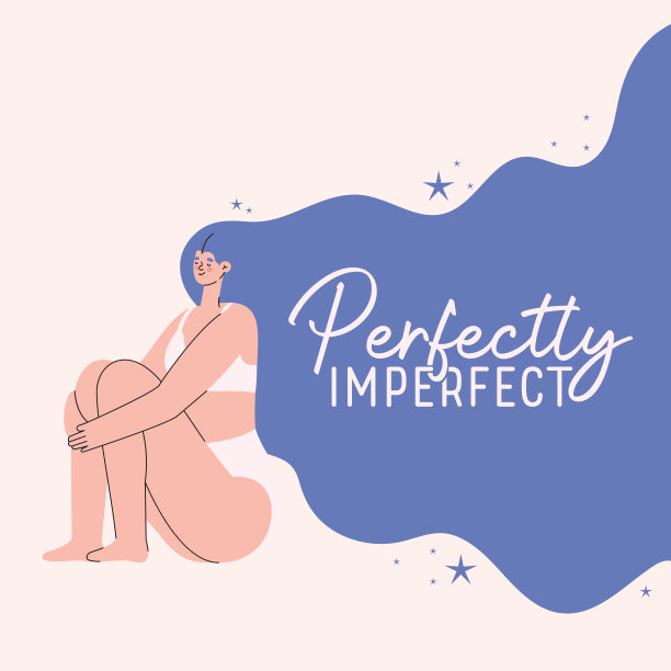 完美不完美的加大尺寸的女人卡通内衣与紫色头发矢量设计图片下载